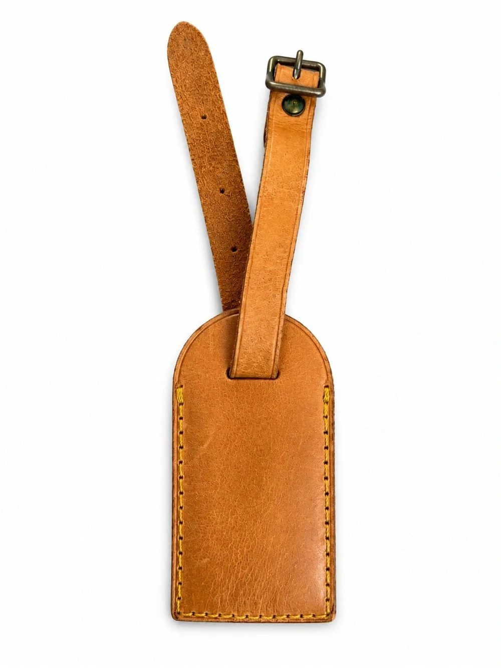 Louis Vuitton Tan Leather Luggage Tag with Contrast Stitching